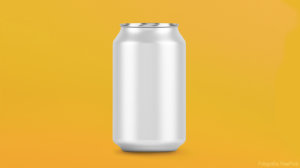 Empty beverage aluminum can with design space